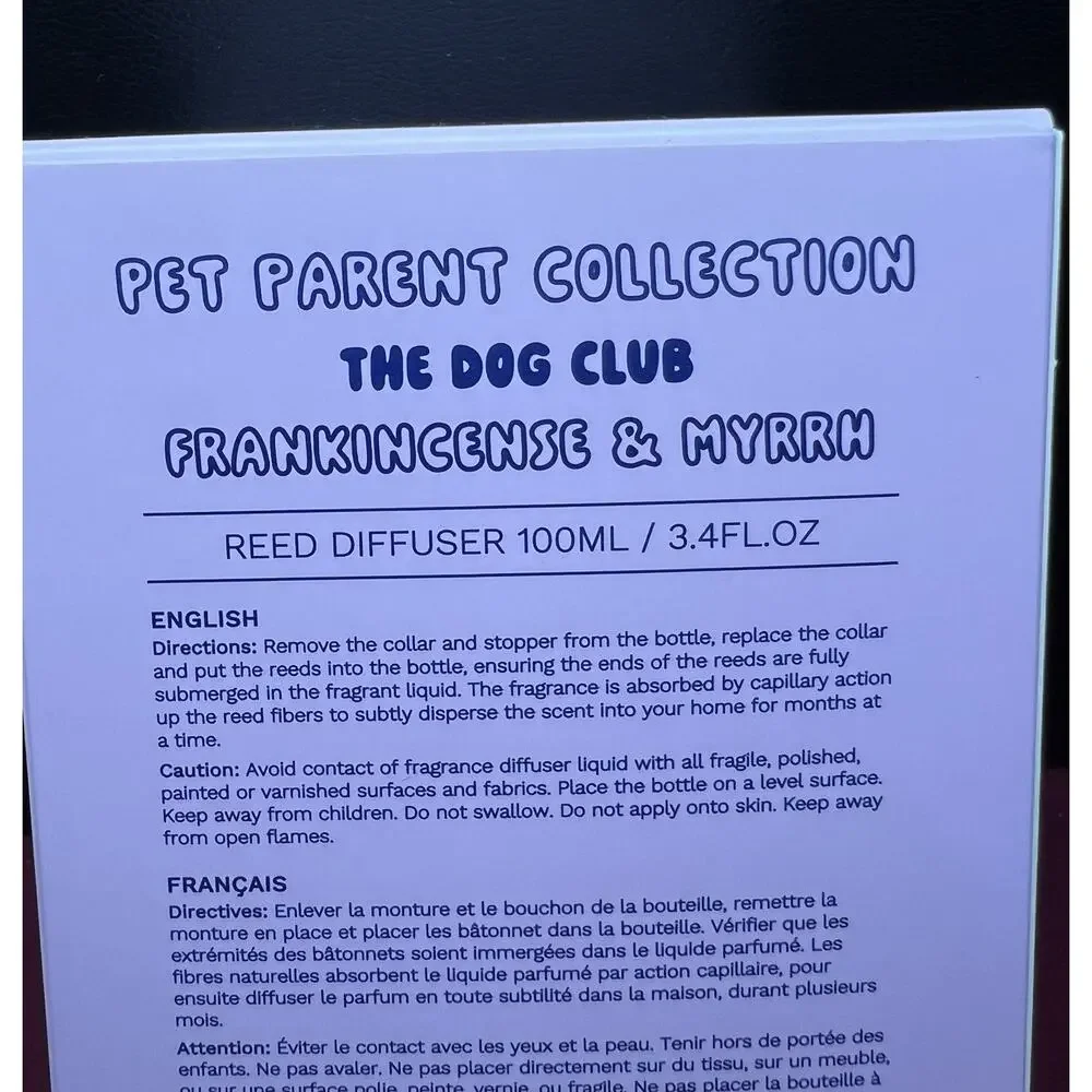 Purity Lab The Dog Club Pet Odor Neutralizer Non‎ Toxic Reed Diffuser New In Box